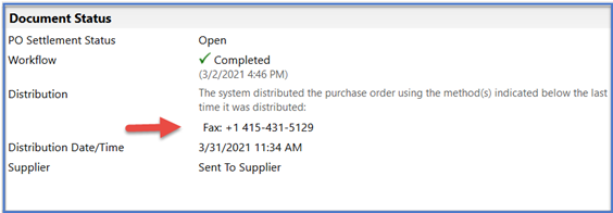 See how the PO was sent to the supplier