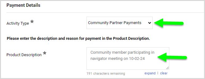 community partner payments