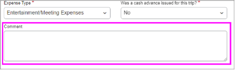 In the Comment field, enter any additional justification