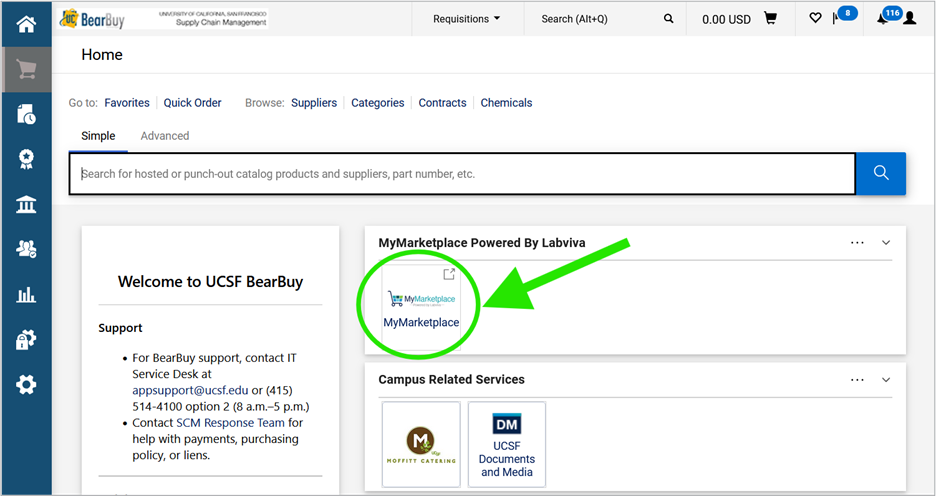 accessing my marketplace through bearbuy screenshot
