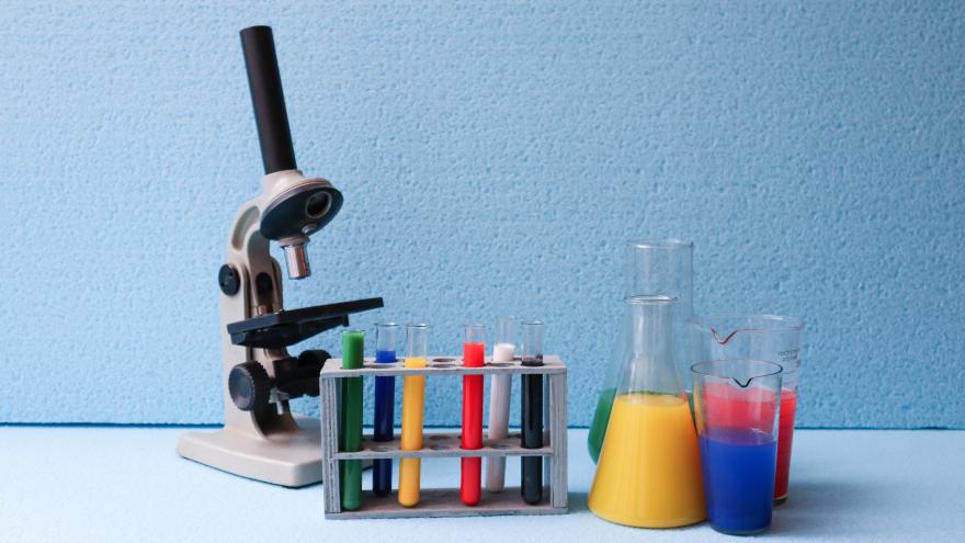 microscope beakers and test tubes