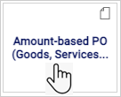 Amount-based P O form selected