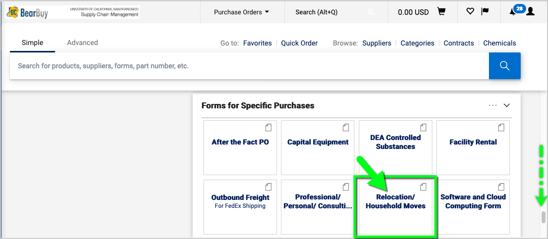BearBuy homepage with forms