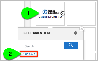 Fisher Scientific logo and Punch-out link