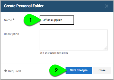 Folder Name is Office Supplies