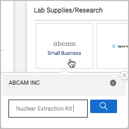 Abcam icon and search box