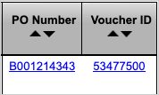 PO Number and Voucher ID columns