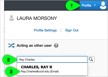 Name entered in the Acting as Other box