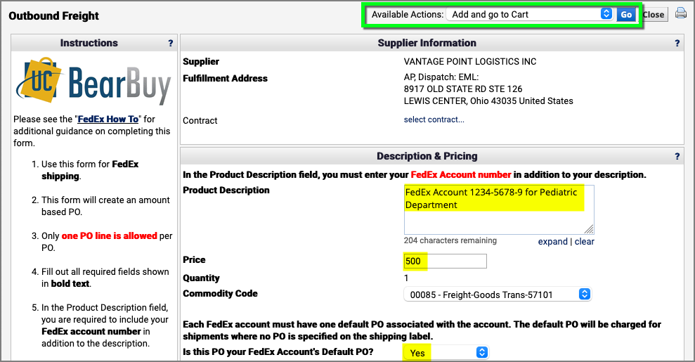 Outbound Freight Program Supply Chain Management