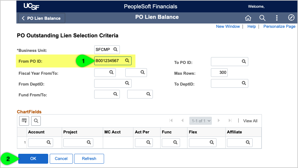 PeopleSoft PO Lien Balance Report Supply Chain Management