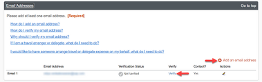 screen shot of verification step